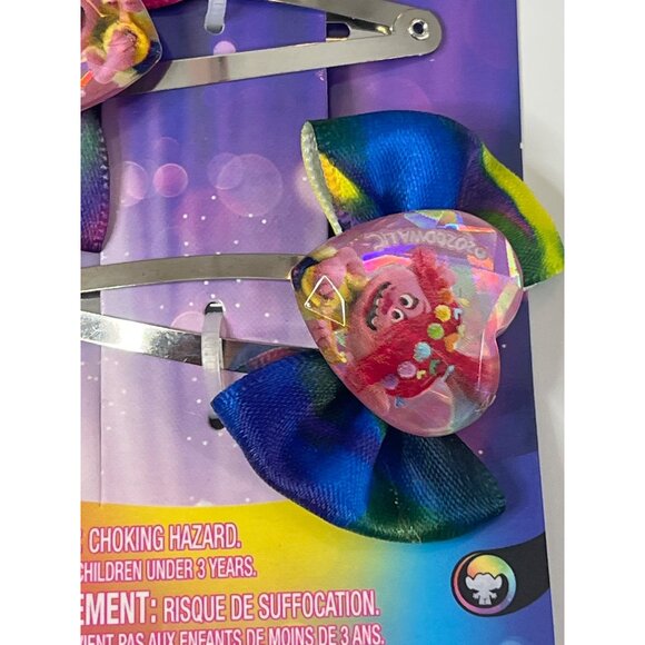 Trolls World Tour 2 Pack Hair Clips Barrettes Pink Blue Purple NWT - Picture 3 of 5